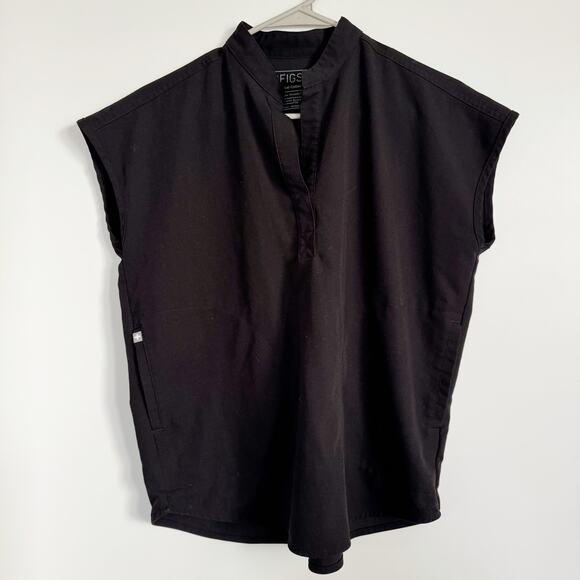 FIGS Black Rafaela Oversized Scrub Top Size XXS - Picture 2 of 7